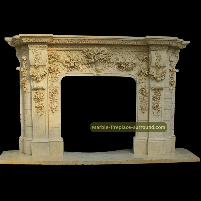 beige-baroque-marble-fireplace-mantels