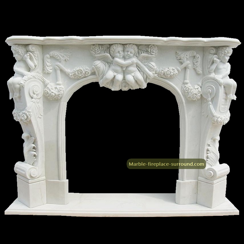 white marble fireplaces with cherubim