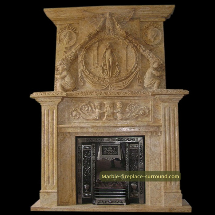 relief carving overmantel