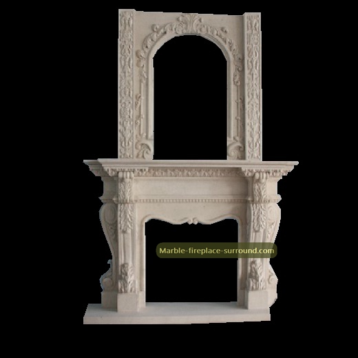 baroque design double deck fireplace mantels