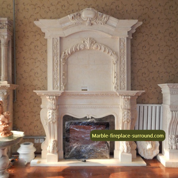 contemporary double deck marble mantel