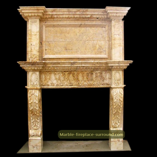 limestone fireplace mantel