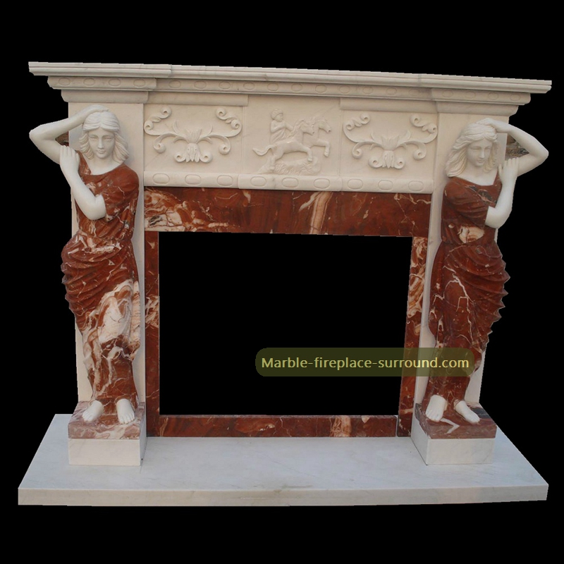 caryatid marble fireplace mantels