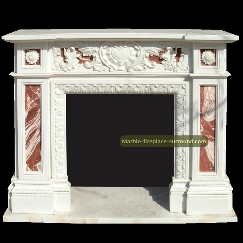 white marble fireplace acanthus relief