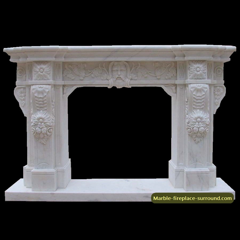 white antique fireplace mantel