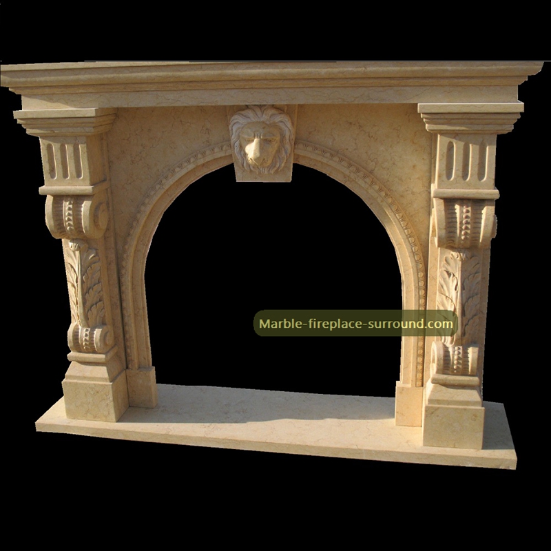 arched opening fireplace mantel