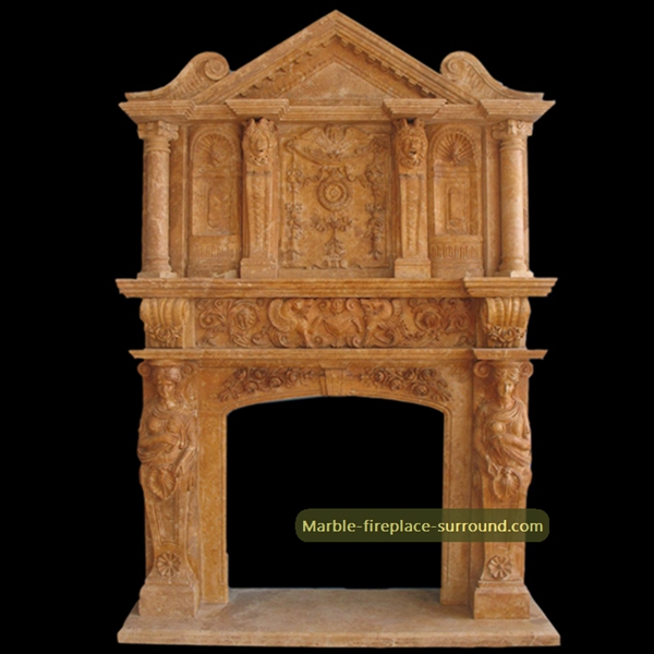 double layers marble fireplace